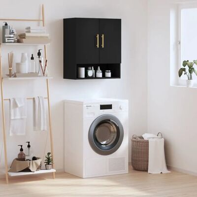 vidaXL - Wall Cabinet - Black - 60x31x70 cm - Cabinet vidaXL - Wall Cabinet - Black - 60x31x70 cm - Cabinet
