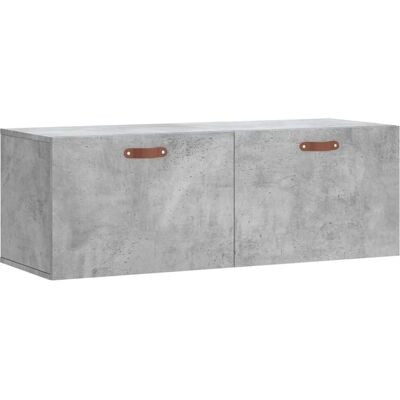 vidaXL Wandkast Beton Grijs 100x36.5x35 cm Gepoedercoat hout - Wandkast vidaXL Wandkast Beton Grijs 100x36.5x35 cm Gepoedercoat hout - Wandkast