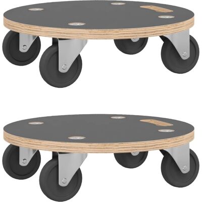 vidaXL Transportwagen - 2 Stück, 38x11,5 cm, Grau, Stoßfester Sperrholz vidaXL Transportwagen - 2 Stück, 38x11,5 cm, Grau, Stoßfester Sperrholz