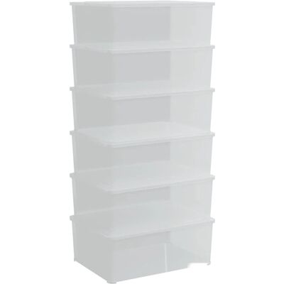 vidaXL Aufbewahrungsboxen 6 St. 10 L Stapelbar vidaXL Aufbewahrungsboxen 6 St. 10 L Stapelbar