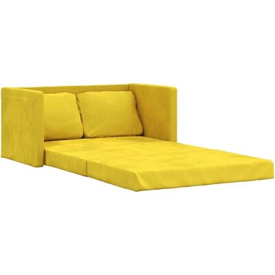Canapé convertible 2 en 1 velours jaune foncé vidaXL - Meubles - Publicité Canapé convertible 2 en 1 velours jaune foncé vidaXL - Meubles - Publicité