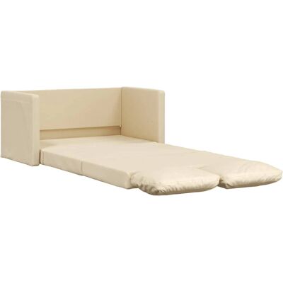 vidaXL Canapé-Lit 2-en-1 Crème Compact Moderne vidaXL Canapé-Lit 2-en-1 Crème Compact Moderne