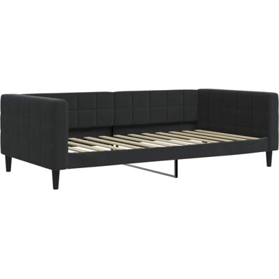 vidaXL Slaapbank Zwart Fluweel 100x200cm - Slaapbank vidaXL Slaapbank Zwart Fluweel 100x200cm - Slaapbank