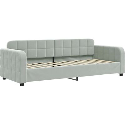 vidaXL Hellgrauer Samt Schlafsofa 80x200cm vidaXL Hellgrauer Samt Schlafsofa 80x200cm