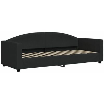 vidaXL Schwarzes Stoff Schlafsofa - Tagesbett vidaXL Schwarzes Stoff Schlafsofa - Tagesbett