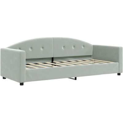 vidaXL Graues Samt Schlafsofa 80x200 - Sofa Bed vidaXL Graues Samt Schlafsofa 80x200 - Sofa Bed