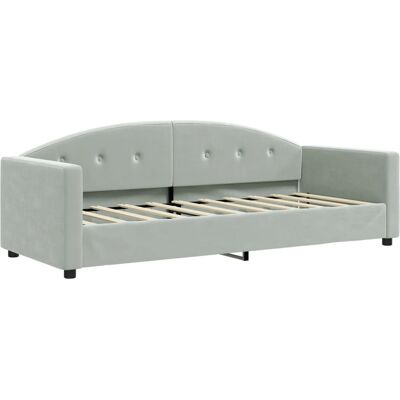 vidaXL Grau Samt Schlafsofa - Sofa bed - Modern minimalistisches Design vidaXL Grau Samt Schlafsofa - Sofa bed - Modern minimalistisches Design