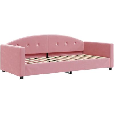 vidaXL Rosa Samtvel 2-in-1 Schlafsofa vidaXL Rosa Samtvel 2-in-1 Schlafsofa