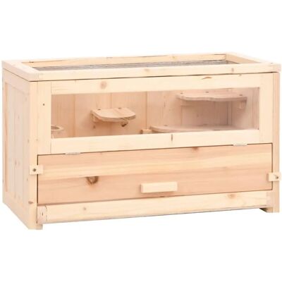 vidaXL Hamstercage 60x30x35 cm Täysikasvuisesta kuusipuusta Ruskea - Hamstercage vidaXL Hamstercage 60x30x35 cm Täysikasvuisesta kuusipuusta Ruskea - Hamstercage