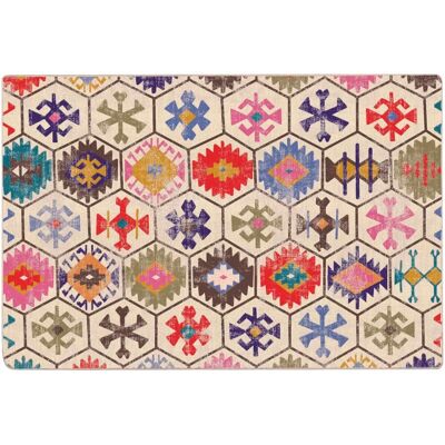 vidaXL Blå Hvid Patchwork Tæppe - 120x180 cm, Skridsikret vidaXL Blå Hvid Patchwork Tæppe - 120x180 cm, Skridsikret