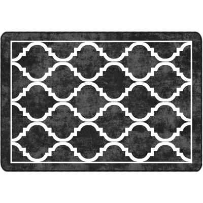 vidaXL Vaskbar sort-hvid måtte - Skridsikker 120x180 cm vidaXL Vaskbar sort-hvid måtte - Skridsikker 120x180 cm