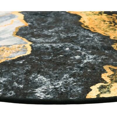 vidaXL Goud Wit 120cm Wasbare Patchwork Vloerkleed - Antislip voor Thuis vidaXL Goud Wit 120cm Wasbare Patchwork Vloerkleed - Antislip voor Thuis