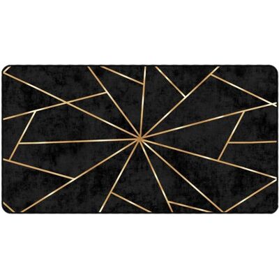 vidaXL Vaskbar sort og guld tæppe 80x150 cm - Skridsikkert til hjemmet vidaXL Vaskbar sort og guld tæppe 80x150 cm - Skridsikkert til hjemmet