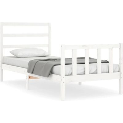 VidaXL Bettrahmen - 90x190 cm Rustik Kiefernholz - Bett mit Kopfteil VidaXL Bettrahmen - 90x190 cm Rustik Kiefernholz - Bett mit Kopfteil