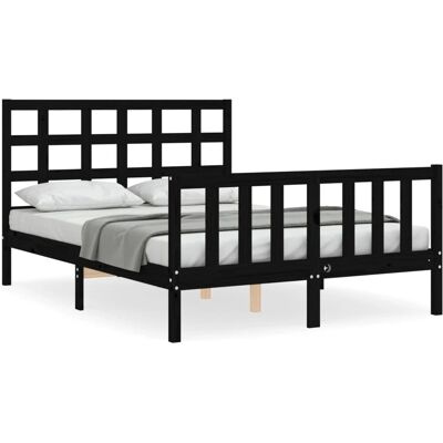 vidaXL Bettgestell 200x200cm Schwarz - Robustes Massivkiefer vidaXL Bettgestell 200x200cm Schwarz - Robustes Massivkiefer