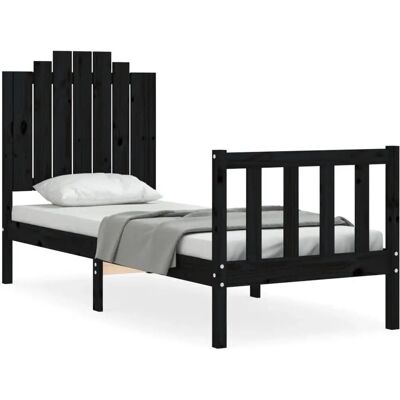 vidaXL sängram av massivt tallträ svart - 75x190cm vidaXL sängram av massivt tallträ svart - 75x190cm