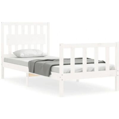 vidaXL Bettgestell Weiß 90x190 cm - Bettrahmen vidaXL Bettgestell Weiß 90x190 cm - Bettrahmen