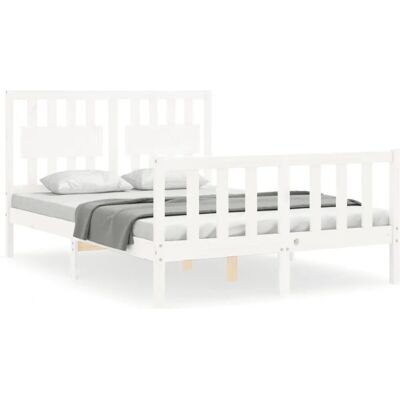 vidaXL Bettgestell Weiß 140x190cm - Bettart vidaXL Bettgestell Weiß 140x190cm - Bettart
