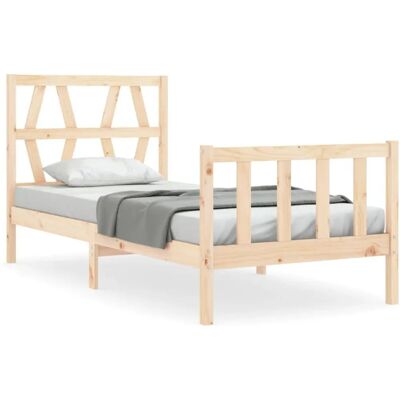 vidaXL Bettgestell Small Single - Holzbett mit Kopfteil vidaXL Bettgestell Small Single - Holzbett mit Kopfteil