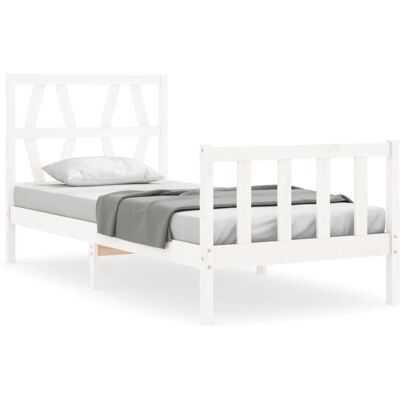 vidaXL Weißes Massiv-Kiefernholz Bettgestell - Bett vidaXL Weißes Massiv-Kiefernholz Bettgestell - Bett