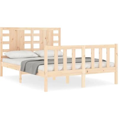 vidaXL Sängkarm 135x190cm Ruskea Puupohja päädellä vidaXL Sängkarm 135x190cm Ruskea Puupohja päädellä