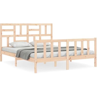 vidaXL Bettgestell 160x200cm Naturholz King Size vidaXL Bettgestell 160x200cm Naturholz King Size