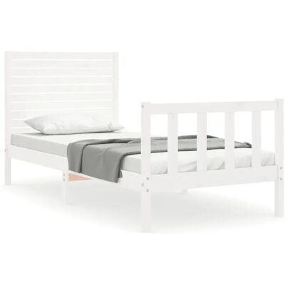 vidaXL 3193167 Bettgestell - Kleines Einzelbett aus Holz mit Kopfteil vidaXL 3193167 Bettgestell - Kleines Einzelbett aus Holz mit Kopfteil