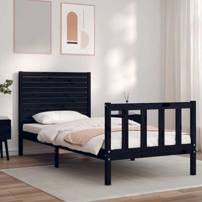vidaXL Musta puinen sänkykehys 75x190cm - Sängtyp vidaXL Musta puinen sänkykehys 75x190cm - Sängtyp