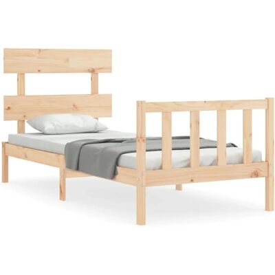 vidaXL Bettgestell - 75x190cm Braun Massiv Kieferholzbett vidaXL Bettgestell - 75x190cm Braun Massiv Kieferholzbett
