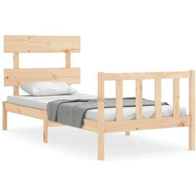 vidaXL Bettrahmen Braun 90x200 cm mit Kopfteil - Bettgestell vidaXL Bettrahmen Braun 90x200 cm mit Kopfteil - Bettgestell