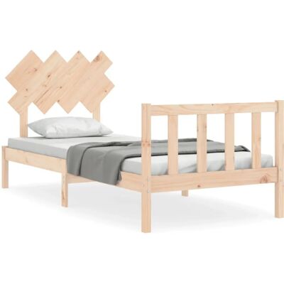 vidaXL Bettgestell Braun 90x200cm - Bettkasten mit Kopfteil vidaXL Bettgestell Braun 90x200cm - Bettkasten mit Kopfteil