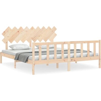 vidaXL Sänkykehys 180x200cm Rustiikkinen Mäntypuuta - Sänkyrunko ja Headboard vidaXL Sänkykehys 180x200cm Rustiikkinen Mäntypuuta - Sänkyrunko ja Headboard