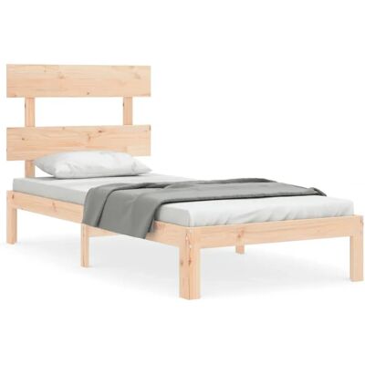vidaXL Massiv Kiefernholz Bettgestell - Natur, 120x190cm - Bett vidaXL Massiv Kiefernholz Bettgestell - Natur, 120x190cm - Bett