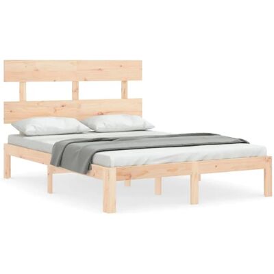 vidaXL Bettrahmen - 140x190 cm Massives Kiefernholz - Braun - Bettgestell vidaXL Bettrahmen - 140x190 cm Massives Kiefernholz - Braun - Bettgestell