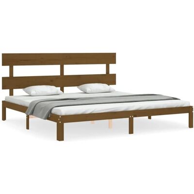 vidaXL Sängeställ med honungsbrun färg 200x200 cm - Sängeställ vidaXL Sängeställ med honungsbrun färg 200x200 cm - Sängeställ