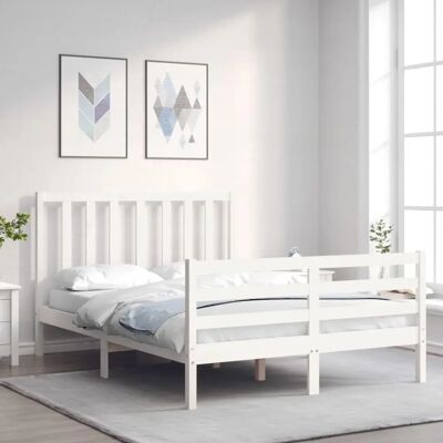 vidaXL Bettgestell 140x200 cm Weiß - Bettgestell vidaXL Bettgestell 140x200 cm Weiß - Bettgestell