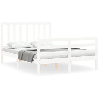 vidaXL Bettgestell Weiß - Rustikales Einzelbett für 140x200 cm Matratze vidaXL Bettgestell Weiß - Rustikales Einzelbett für 140x200 cm Matratze