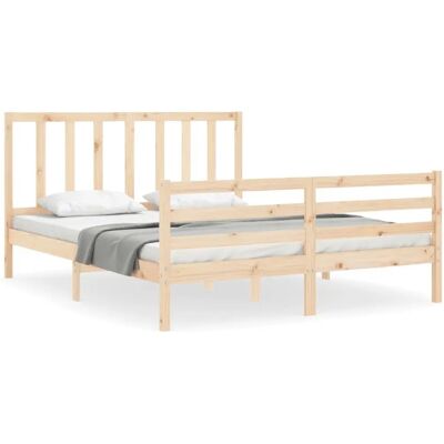 vidaXL Bettgestell 3193866 - Bett mit Kopfteil - Massivholz Plattformbett vidaXL Bettgestell 3193866 - Bett mit Kopfteil - Massivholz Plattformbett