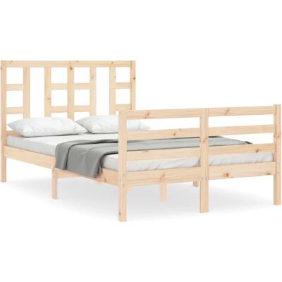 vidaXL Bettgestell mit Kopfteil - Small Double, Braun, 120x190cm vidaXL Bettgestell mit Kopfteil - Small Double, Braun, 120x190cm