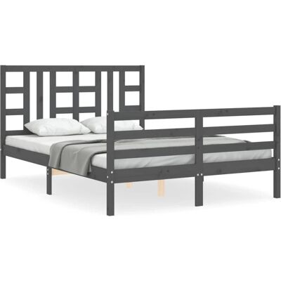 vidaXL Bedframe 200x200cm - Massief Dennenhout, Rustiek, met Hoofdbord vidaXL Bedframe 200x200cm - Massief Dennenhout, Rustiek, met Hoofdbord