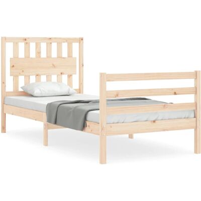 vidaXL Bettgestell Braun 100x200 cm - Mit Kopfteil vidaXL Bettgestell Braun 100x200 cm - Mit Kopfteil