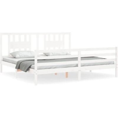 vidaXL Bettgestell 200x200 cm Massives Kiefernholz - Rustikale Bettrahmen mit Kopfteil vidaXL Bettgestell 200x200 cm Massives Kiefernholz - Rustikale Bettrahmen mit Kopfteil
