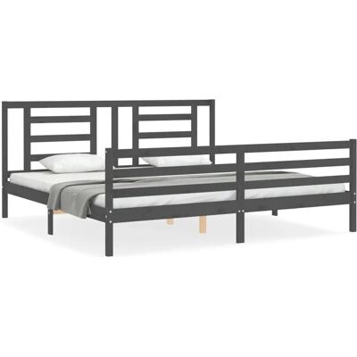 vidaXL 3194723 Massives Kiefernholz Bettgestell - 200x200cm, Grau vidaXL 3194723 Massives Kiefernholz Bettgestell - 200x200cm, Grau