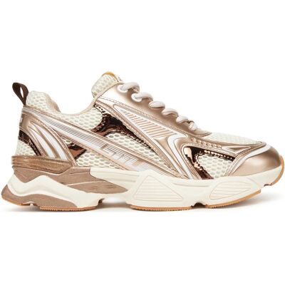 Steve Madden Speedster-E Beige Zilver Goud Sneakers - Casual Comfort Steve Madden Speedster-E Beige Zilver Goud Sneakers - Casual Comfort