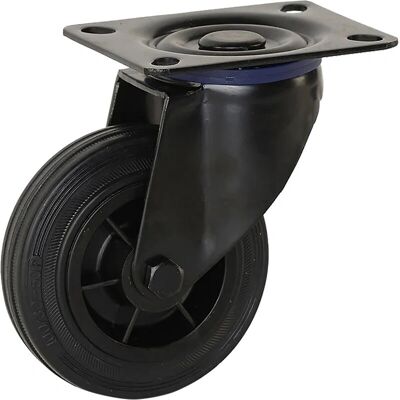 Meso - Zwenkwiel Rubber Zwart 100x80mm - Caster wheel Meso - Zwenkwiel Rubber Zwart 100x80mm - Caster wheel