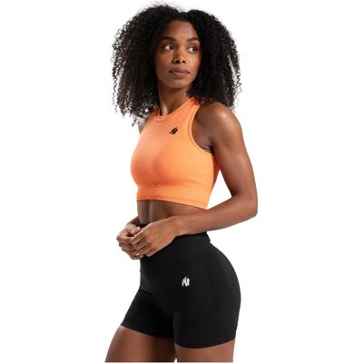 Gorilla Wear Oranje Naadloos Cropped Top - Unisex Workout T-Shirt Gorilla Wear Oranje Naadloos Cropped Top - Unisex Workout T-Shirt