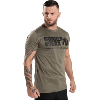 Gorilla Wear Classic Army Green Recycled Unisex Fitness T-Shirt Gorilla Wear Classic Army Green Recycled Unisex Fitness T-Shirt