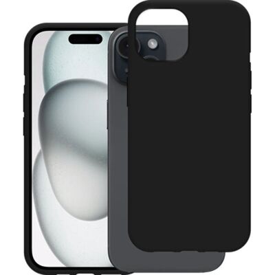 Coque arrière TPU noire pour iPhone 15 de Just in Case - Publicité Coque arrière TPU noire pour iPhone 15 de Just in Case - Publicité