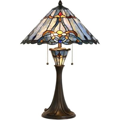 LumiLamp - Tiffany Tafellamp - Ø40x61 - Modrá - Stolní lampa LumiLamp - Tiffany Tafellamp - Ø40x61 - Modrá - Stolní lampa