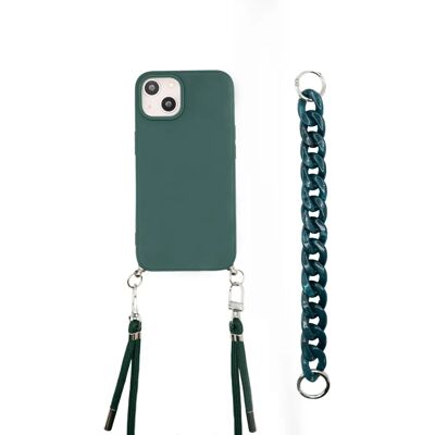 ShieldCase - iPhone 13 - Donkergroen - Koord en Ketting - Phone Case ShieldCase - iPhone 13 - Donkergroen - Koord en Ketting - Phone Case
